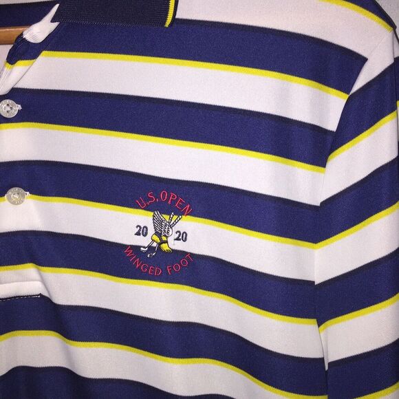 Polo Ralph Lauren Polo Shirt Mens M US Open Winged Foot 2020 Men’s Wicking - Picture 2 of 11